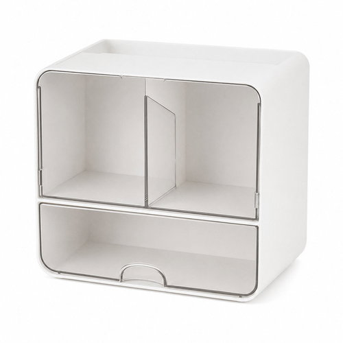 Verk 27668 Wall-Mounted Cosmetic Organiser 17 × 16 × 11cm, White - Makeup Organiser - Main image