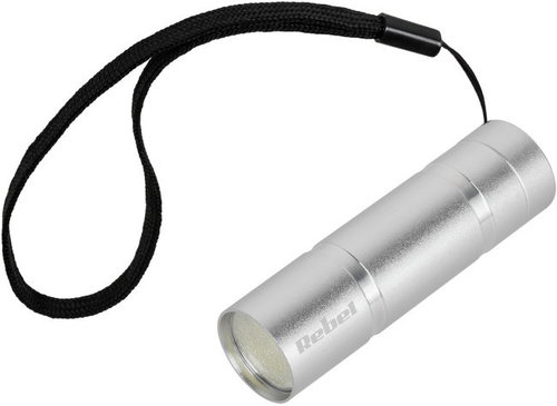 Rebel URZ0904 COB 1W Pocket LED Torch, 70lm, Silver - LED Flashlight - Main image