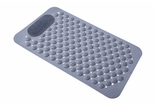 Verk 27689 Anti-Slip Massage Mat 69 × 35cm, Grey - Non Slip Bath Mat - Main image