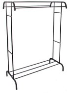 Verk 27618 Věšák na oděvy s policí 148 × 109 × 54 cm, černý - Clothes Hanger
