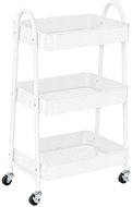 Verk 27493 Třípatrový kovový regál na kolečkách 78 × 46 × 26 cm, bílý - Shelving Unit