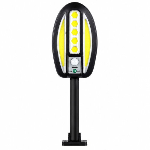 Verk 12457 Solar-Powered LED COB Wall Light with PIR Sensor, 3000mAh, Black - Garden Lighting - Main image
