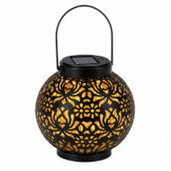 Verk 12408 Solární LED závěsný lampion se senzorem soumraku, černý - Garden Lighting