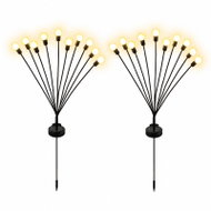 Verk 12397 Solární zahradní lampy se senzorem soumraku 8 LED, 70 cm, 2 ks - Garden Decoration