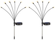 Verk 12397 Solární zahradní lampy se senzorem soumraku 6 LED, 70 cm, 2 ks - Garden Decoration