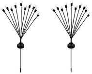 Verk 12397 Solární zahradní lampy se senzorem soumraku 10 LED, 70 cm, 2 ks - Garden Decoration