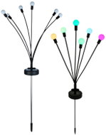 Verk 12396 Solární LED zahradní světla, 6 RGB kuliček, 70 cm, 2 ks - Garden Decoration