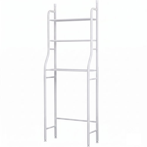 Retoo Bathroom Shelf Unit with 3 Shelves Over the Toilet – White Gloss, Model O1010 - Shelving Unit - Main image