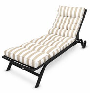 Blomster Quilted Cushion for Garden Beach Lounger – Stripes - Cushion