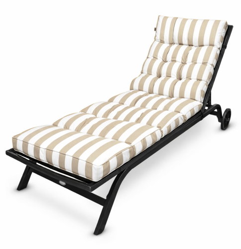 Blomster Quilted Cushion for Garden Beach Lounger – Stripes - Cushion - Main image