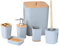 Verk 27642 Bathroom Accessory Set with Bamboo Elements 6 pcs, Grey - Bathroom Accessory Set