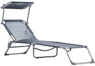 MultiGarden ZRL007 Polohovatelné zahradní lehátko se stříškou, šedé - Garden Lounger