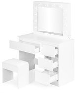 ModernHome MRDT09 Toaletní stolek se zrcadlem, LED osvětlení a taburet, bílý - Dressing Table
