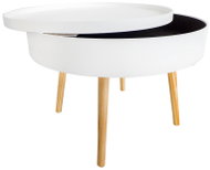 ModernHome FH-CT0210 Kulatý konferenční stolek s úložným prostorem 60 cm, bílý - Coffee Table