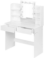 ModernHome FH-DT220108 Kosmetický toaletní stolek s LED zrcadlem a taburetem, bílý - Dressing Table