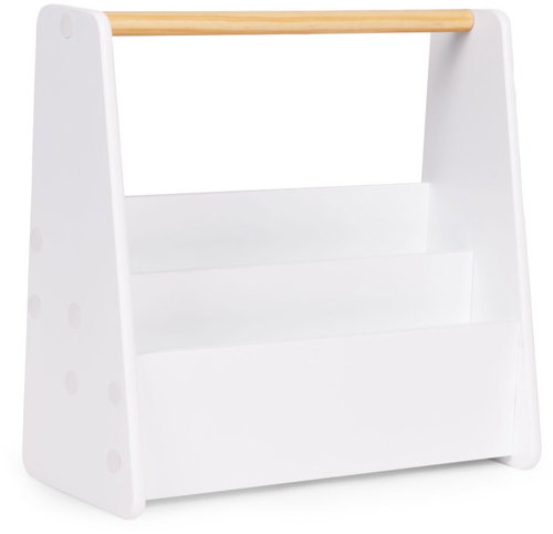 ECOTOYS FH-KF230052 Dětská knihovnička Montessori 42,5 × 40 × 18 cm, bílá - Könyvespolc - Fő fotó