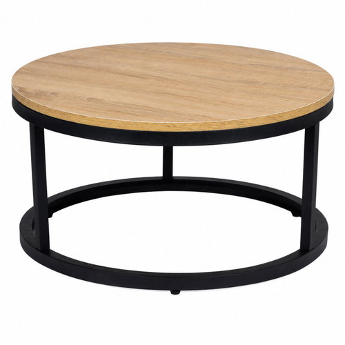 ModernHome PJJCFT0068 Round Coffee Table 60cm, Oak - Coffee Table - Main image
