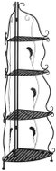 RealG RC-K-2487 Kovový rohový regál se 4 policemi, 113 × 40 × 30 cm, černý - Shelving Unit