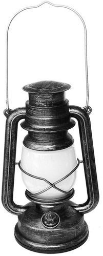 Verk 12452 Retro LED lucerna s efektem plamene, 3 režimy svícení, USB, šedá - Lantern - Main image