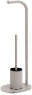 ZELLER Držák na toaletní papír a WC štětku šedý, kov 23 × 17 × 63 cm - Toilet Paper Holder
