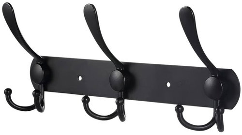 Intermarket Nástěnný věšák Enzo 25 cm, nerez, 3 háčky, černý - Coat Hanger - Main image