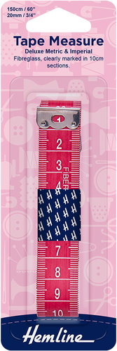 Hemline Krejčovský metr 150 cm, červeno-růžový - Tailor's Tape - Main image