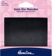 Hemline Nažehlovací záplata 24 × 9 cm, černá - Iron-On Patch
