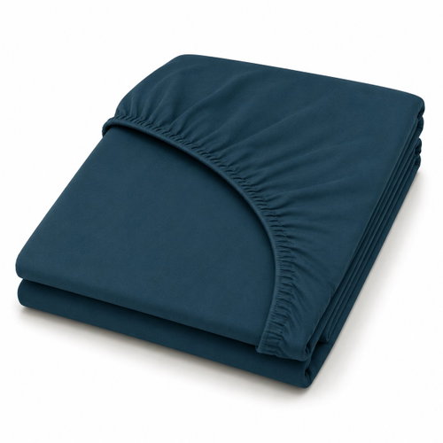 Mobytex ENTUZIA Mako-Jersey 90 × 200cm, Petrol - Bedsheet - Main image