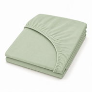 Mobytex ENTUZIA Mako-Jersey 90 × 200cm, Pistachio - Bedsheet