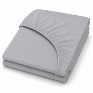 Mobytex ENTUZIA Mako-Jersey 90 × 200 cm, Light Grey - Bedsheet