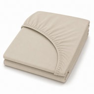 Mobytex ENTUZIA Mako-Jersey 90 × 200cm, Cream - Bedsheet