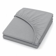 Mobytex ENTUZIA Mako-Jersey Sheet 180 × 200cm, Grey - Bedsheet