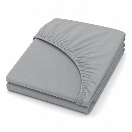 Mobytex ENTUZIA Mako-Jersey Sheet 180 × 200cm, Grey - Bedsheet - Main image