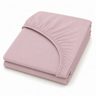 Mobytex ENTUZIA Mako-Jersey Fitted Sheet 180 × 200 cm, Powder - Bedsheet