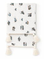 Baby Nellys Mušelínová deka Double 75 × 90 cm, s bambulkami, bavlněná - Vláček - Blanket