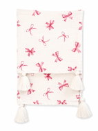 Baby Nellys Mušelínová deka Double 75 × 90 cm, s bambulkami, bavlněná - Mašličky - Blanket