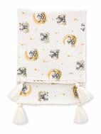 Baby Nellys Mušelínová deka Double 75 × 90 cm, s bambulkami, bavlněná - Sloni - Blanket