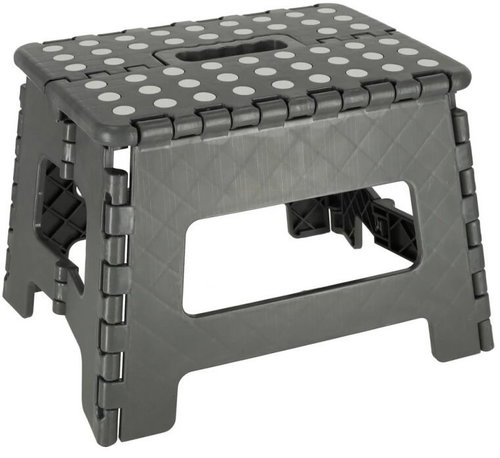 KIK KX4404_1 Non-Slip Folding Stool, Dark Grey - Stool - Main image