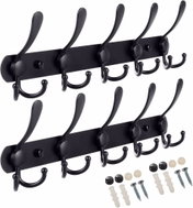 Intermarket Nástěnný věšák černý nerez Enzo 5 háčků 44 cm - Coat Hanger