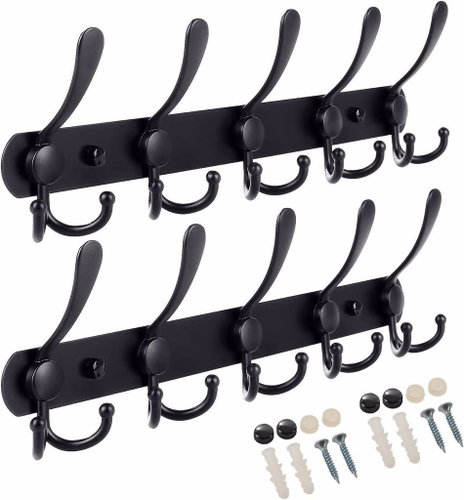 Intermarket Nástěnný věšák černý nerez Enzo 5 háčků 44 cm - Coat Hanger - Main image