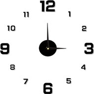 Retoo Modern 3D Wall Clock XXL 130cm – Self-Adhesive, Black - Wall Clock