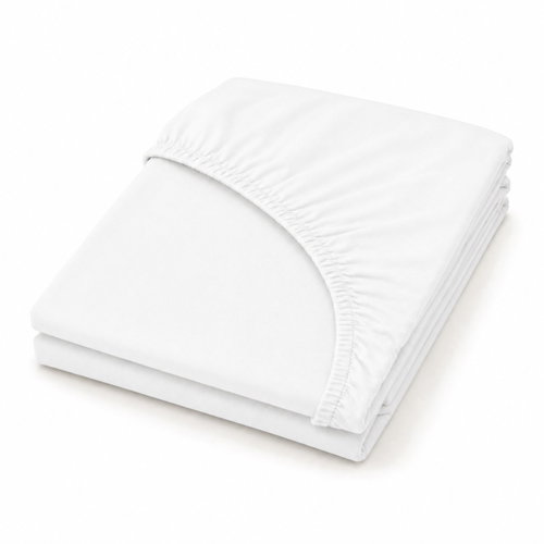 MOBYTEX ENTUZIA Mako-Jersey 180 × 200 cm, White - Bedsheet - Main image
