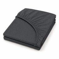 MOBYTEX ENTUZIA Mako-Jersey 180 × 200cm, Anthracite - Bedsheet