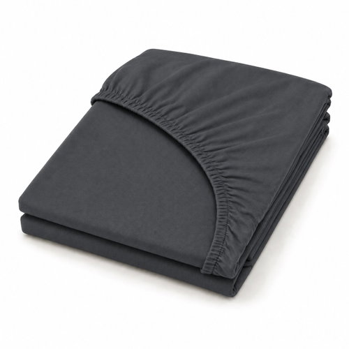 MOBYTEX ENTUZIA Mako-Jersey 180 × 200cm, Anthracite - Bedsheet - Main image