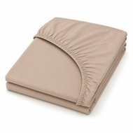 MOBYTEX ENTUZIA Mako-Jersey 180 × 200cm, Coffee - Bedsheet