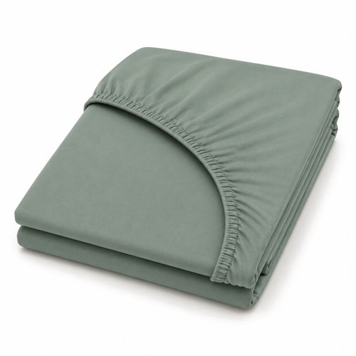 Mobytex ENTUZIA Mako Jersey Fitted Sheet 180 × 200 cm, Peppermint - Bedsheet - Main image