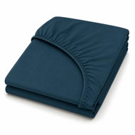 Mobytex ENTHUSIASM Mako-Jersey Fitted Sheet 180 × 200cm, Petrol - Bedsheet