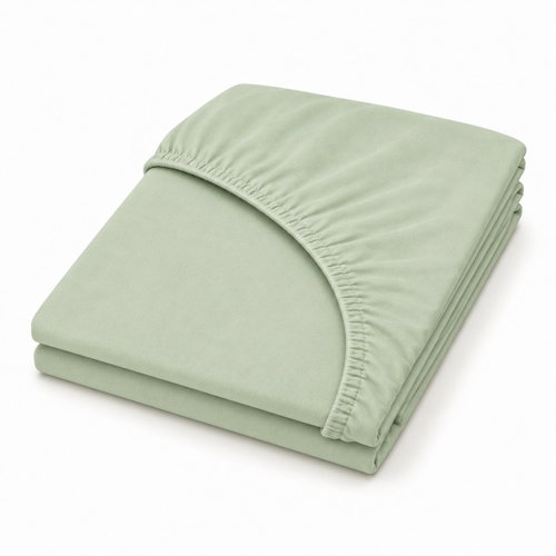 Mobytex ENTHUSIASM Mako-Jersey Fitted Sheet 180 × 200 cm, Pistachio - Bedsheet - Main image