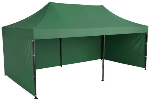 Plonos PL-301 Gazebo 3 × 6m, 3 Sides, Green - Party Tent - Main image