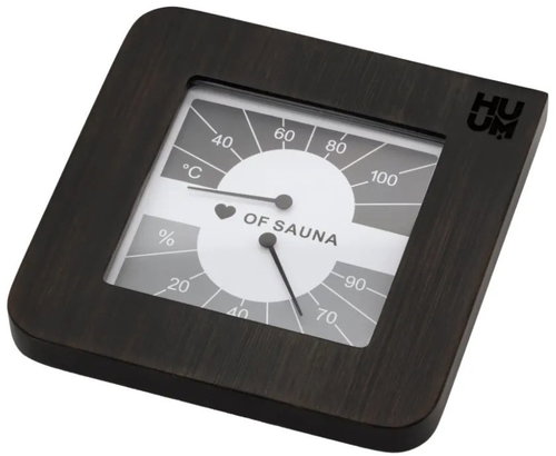 HUUM TASA Sauna Thermometer and Hygrometer, Black Cedar - Sauna Thermometer - Main image